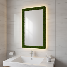 Зеркало с фоновой подсветкой с декором из мха MD001 